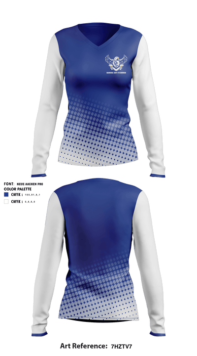 Sandra Day O'Connor High School Golf 49969531 Women's Long Sleeve V-neck Shirt - 1