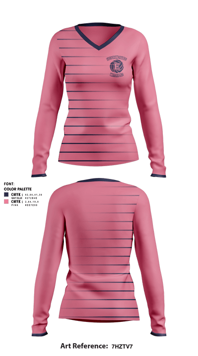 East Grand Rapids High School Water Polo 3670139 Women's Long Sleeve V-neck Shirt - 9