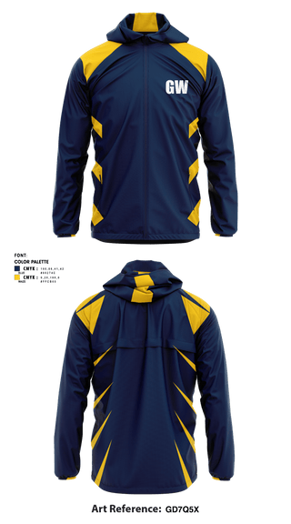 Windbreaker, George Washington track and field, Track & Field, Teamtime, Team time, sublimation, custom sports apparel, team uniforms, spirit wear, spiritwear, sports uniforms, custom shirts, team store, custom team store, fundraiser sports, apparel fundraiser