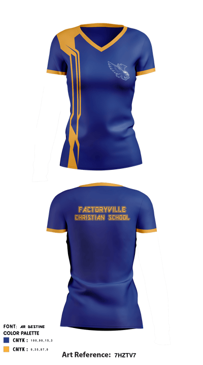 Factoryville Christian School 78112632 Women's Short Sleeve V-neck Shirt - 3
