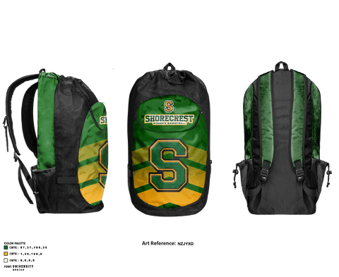 Gear Bag, Shorecrest Preparatory School Chargers, Women's Basketball, Teamtime, Team time, sublimation, custom sports apparel, team uniforms, spirit wear, spiritwear, sports uniforms, custom shirts, team store, custom team store, fundraiser sports, apparel fundraiser