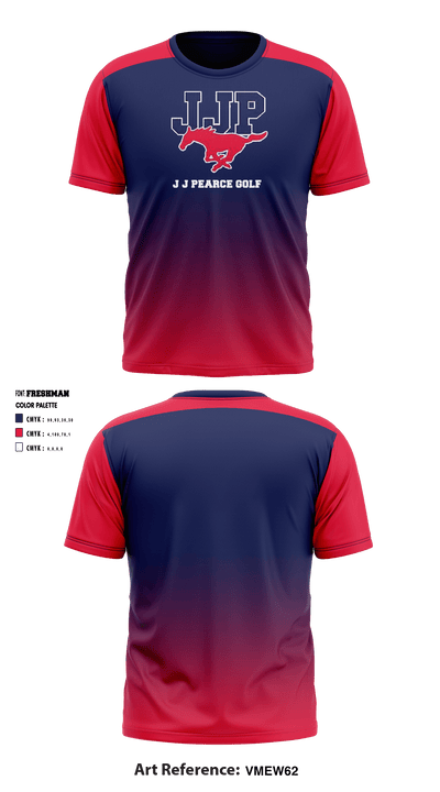 J J Pearce High School Golf 33350592 Short Sleeve Performance Shirt - 1