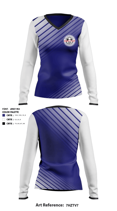 Richardson Soccer Association 30966251 Women's Long Sleeve V-neck Shirt - 1