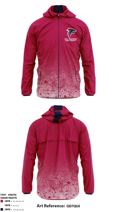 West Henderson High School Cross Country 75595537 Windbreaker - 1