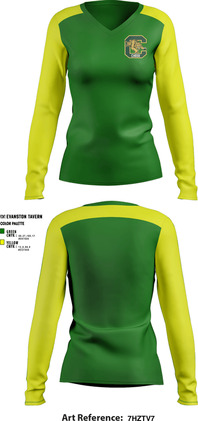 Conway High Cheer 22381077 Women's Long Sleeve V-neck Shirt - 1