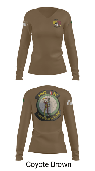 Women's Long Sleeve Vneck Shirt, , Army, Teamtime, Team time, sublimation, custom sports apparel, team uniforms, spirit wear, spiritwear, sports uniforms, custom shirts, team store, custom team store, fundraiser sports, apparel fundraiser