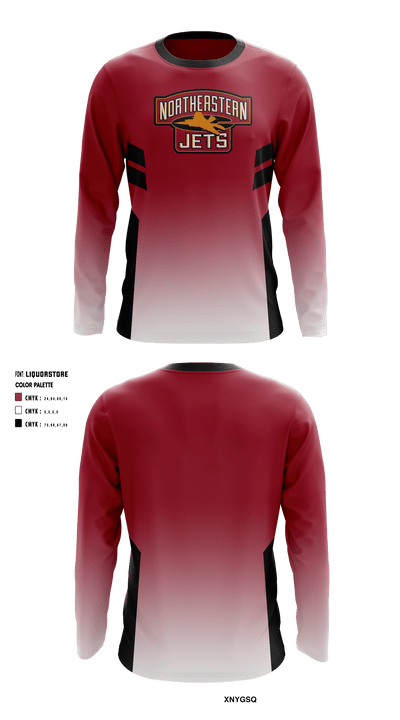 Northeastern Bowling 71886753 Long Sleeve Performance Shirt - 1