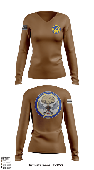 Women's Long Sleeve Vneck Shirt, , Army, Teamtime, Team time, sublimation, custom sports apparel, team uniforms, spirit wear, spiritwear, sports uniforms, custom shirts, team store, custom team store, fundraiser sports, apparel fundraiser