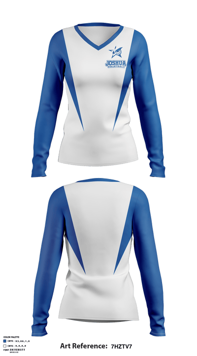 Joshua Volleyball 40324165 Women's Long Sleeve V-neck Shirt - 2