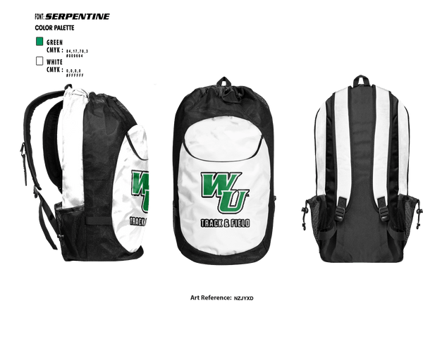 Gear Bag, Wilmington University Track, Track & Field, Teamtime, Team time, sublimation, custom sports apparel, team uniforms, spirit wear, spiritwear, sports uniforms, custom shirts, team store, custom team store, fundraiser sports, apparel fundraiser