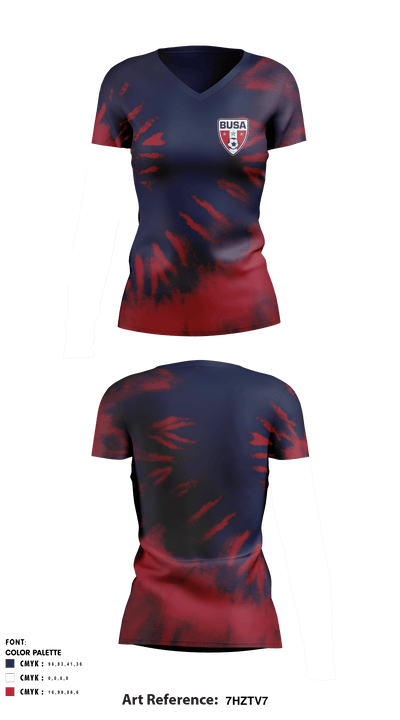 BUSA 13833283 Women's Short Sleeve V-neck Shirt - 2