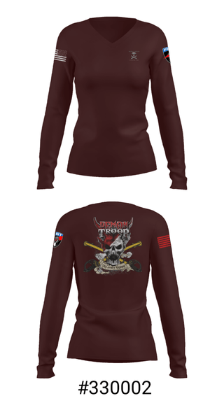Women's Long Sleeve Vneck Shirt, , Army, Teamtime, Team time, sublimation, custom sports apparel, team uniforms, spirit wear, spiritwear, sports uniforms, custom shirts, team store, custom team store, fundraiser sports, apparel fundraiser