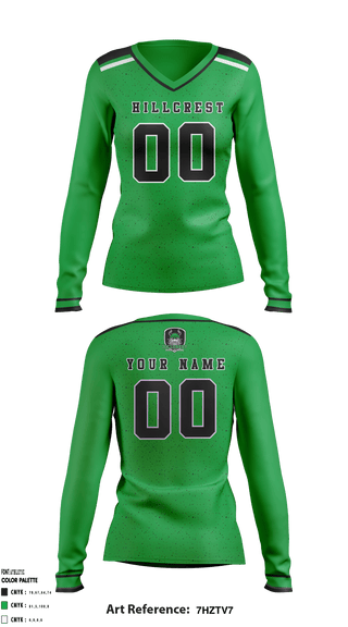 Women's Long Sleeve Vneck Shirt, Hillcrest High School Volleyball, Women's Volleyball, Teamtime, Team time, sublimation, custom sports apparel, team uniforms, spirit wear, spiritwear, sports uniforms, custom shirts, team store, custom team store, fundraiser sports, apparel fundraiser