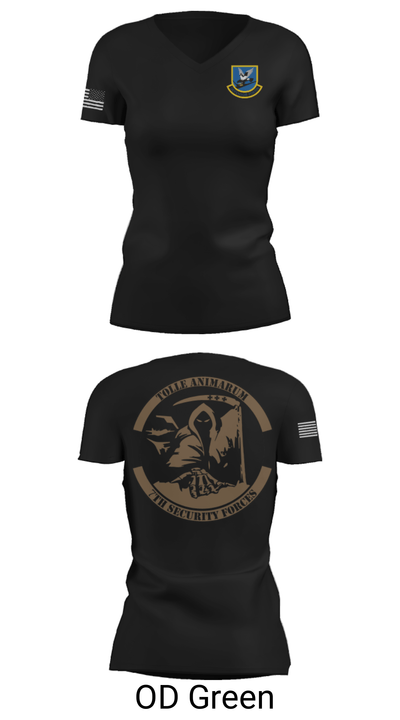 7th Security Forces 36998584 Women's Short Sleeve V-neck Shirt - 18