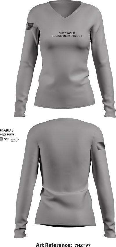 Cheswold Police Department 76769403 Women's Long Sleeve V-neck Shirt - 1