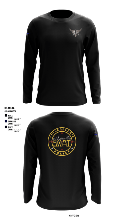 Philadelphia Police SWAT 84956404 Long Sleeve Performance Shirt - 1