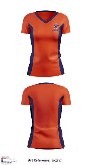 Women's Short Sleeve Vneck Shirt, Orange Coast College Cheer, , Teamtime, Team time, sublimation, custom sports apparel, team uniforms, spirit wear, spiritwear, sports uniforms, custom shirts, team store, custom team store, fundraiser sports, apparel fundraiser