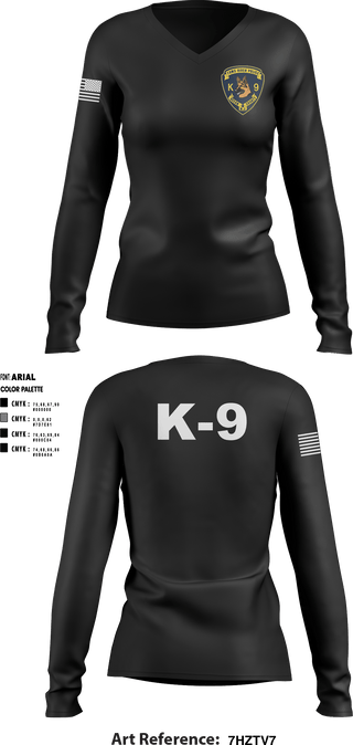 Women's Long Sleeve Vneck Shirt, , Police, Teamtime, Team time, sublimation, custom sports apparel, team uniforms, spirit wear, spiritwear, sports uniforms, custom shirts, team store, custom team store, fundraiser sports, apparel fundraiser
