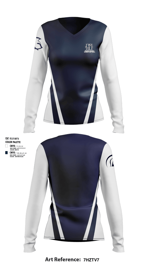 Women's Long Sleeve Vneck Shirt, Francis Howell Central High School Softball, Softball, Teamtime, Team time, sublimation, custom sports apparel, team uniforms, spirit wear, spiritwear, sports uniforms, custom shirts, team store, custom team store, fundraiser sports, apparel fundraiser