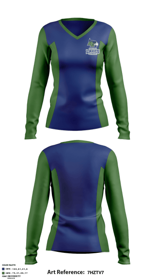 Women's Long Sleeve Vneck Shirt, South Lakes High School Cheer, School Spirit Store, Teamtime, Team time, sublimation, custom sports apparel, team uniforms, spirit wear, spiritwear, sports uniforms, custom shirts, team store, custom team store, fundraiser sports, apparel fundraiser