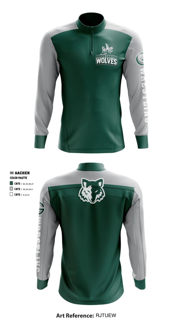 Quarter Zip Jacket, Green Canyon High School Wrestling, Wrestling, Teamtime, Team time, sublimation, custom sports apparel, team uniforms, spirit wear, spiritwear, sports uniforms, custom shirts, team store, custom team store, fundraiser sports, apparel fundraiser