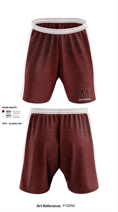 Millis High School Baseball 32182210 Athletic Shorts With Pockets - 1