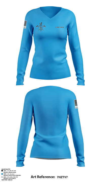 C-TRP 1-89cav 8122558 Women's Long Sleeve V-neck Shirt - 2