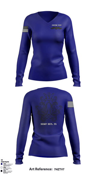 Women's Long Sleeve Vneck Shirt, , Navy, Teamtime, Team time, sublimation, custom sports apparel, team uniforms, spirit wear, spiritwear, sports uniforms, custom shirts, team store, custom team store, fundraiser sports, apparel fundraiser