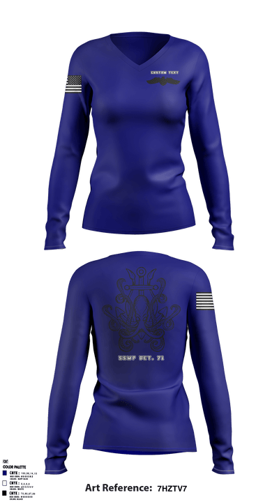 SSMP Detachment 71 50921061 Women's Long Sleeve V-neck Shirt - 4