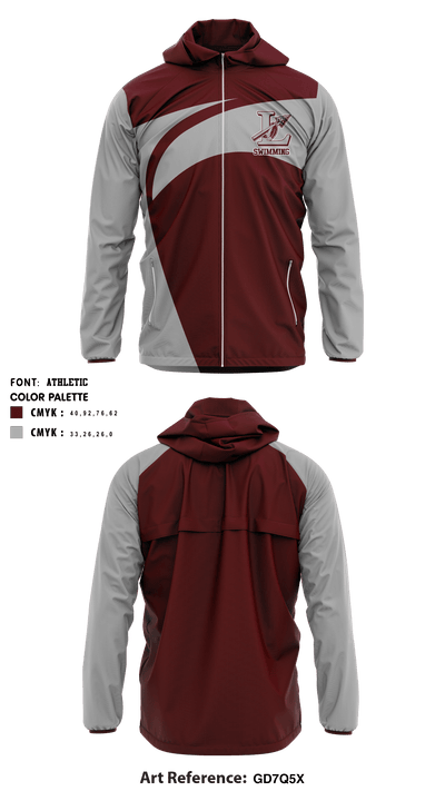 Lebanon High School Swimming 74214558 Windbreaker - 1