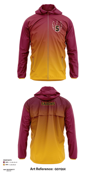 Windbreaker, Schaumburg High School Cross Country, Cross Country, Teamtime, Team time, sublimation, custom sports apparel, team uniforms, spirit wear, spiritwear, sports uniforms, custom shirts, team store, custom team store, fundraiser sports, apparel fundraiser