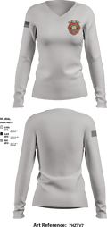 FD13 35458773 Women's Long Sleeve V-neck Shirt - 1