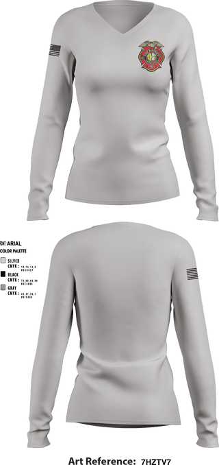 Women's Long Sleeve Vneck Shirt, , Fire Department, Teamtime, Team time, sublimation, custom sports apparel, team uniforms, spirit wear, spiritwear, sports uniforms, custom shirts, team store, custom team store, fundraiser sports, apparel fundraiser