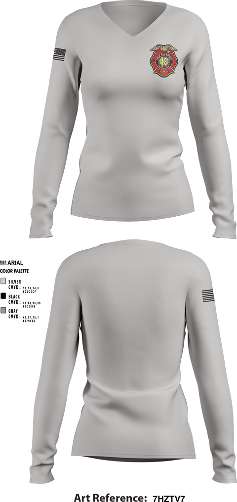 Women's Long Sleeve Vneck Shirt, , Fire Department, Teamtime, Team time, sublimation, custom sports apparel, team uniforms, spirit wear, spiritwear, sports uniforms, custom shirts, team store, custom team store, fundraiser sports, apparel fundraiser