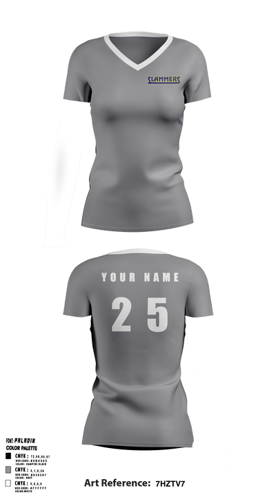 Slammers FP 62521762 Women's Short Sleeve V-neck Shirt - 11