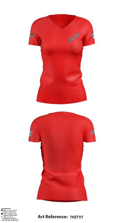 3BEB, Bad Co 50858334 Women's Short Sleeve V-neck Shirt - 1