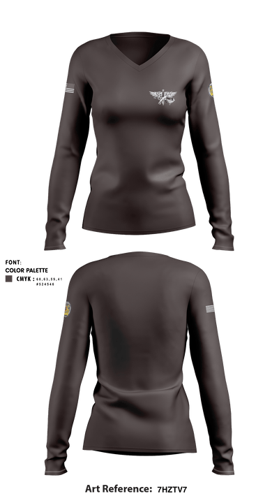 Salisbury Police Special Response Team 60384569 Women's Long Sleeve V-neck Shirt - 1