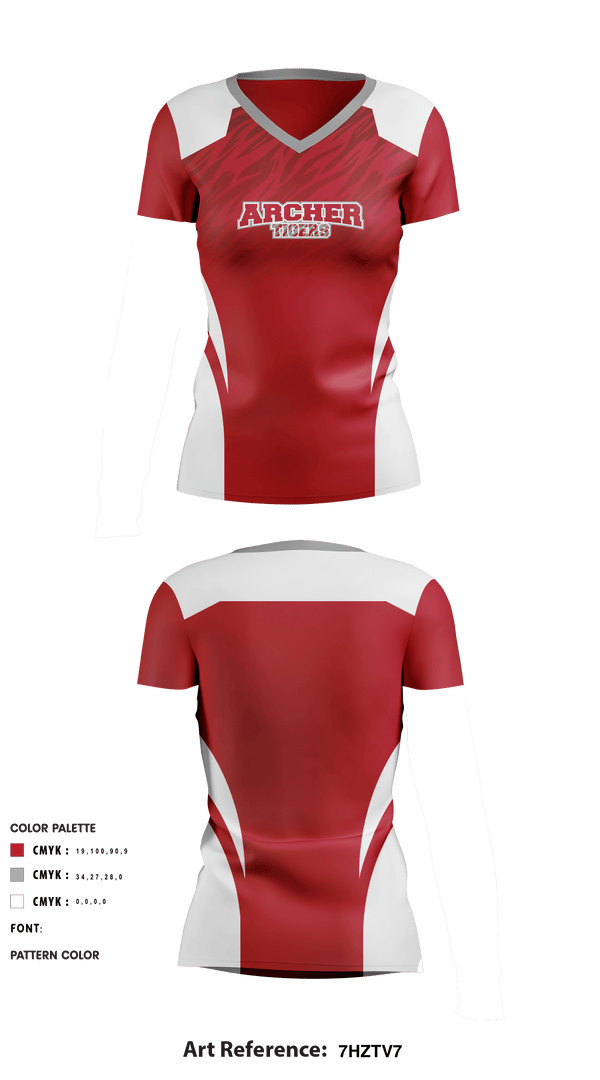 Women's Short Sleeve Vneck Shirt, Archer Athletic Association, School Spirit Store, Teamtime, Team time, sublimation, custom sports apparel, team uniforms, spirit wear, spiritwear, sports uniforms, custom shirts, team store, custom team store, fundraiser sports, apparel fundraiser