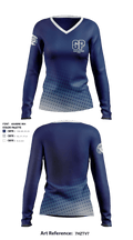 Glacier Peak High School Diving 28554471 Women's Long Sleeve V-neck Shirt - 1