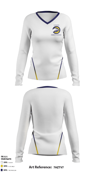 Women's Long Sleeve Vneck Shirt, Jayhawks lacrosse, Women's Lacrosse, Teamtime, Team time, sublimation, custom sports apparel, team uniforms, spirit wear, spiritwear, sports uniforms, custom shirts, team store, custom team store, fundraiser sports, apparel fundraiser