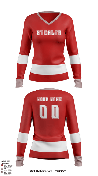 Women's Long Sleeve Vneck Shirt, Stealth Softball Org, Softball, Teamtime, Team time, sublimation, custom sports apparel, team uniforms, spirit wear, spiritwear, sports uniforms, custom shirts, team store, custom team store, fundraiser sports, apparel fundraiser