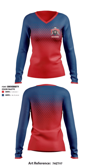 Women's Long Sleeve Vneck Shirt, The King's Academy Swimming, School Spirit Store, Teamtime, Team time, sublimation, custom sports apparel, team uniforms, spirit wear, spiritwear, sports uniforms, custom shirts, team store, custom team store, fundraiser sports, apparel fundraiser