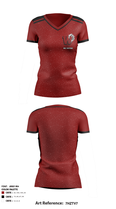 Walt Whitman Gymnastics 88529847 Women's Short Sleeve V-neck Shirt - 1