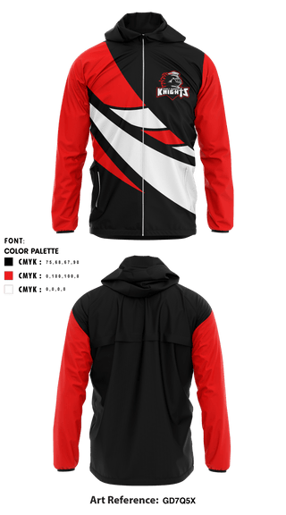 Windbreaker, John F Kennedy High School Knights Cheer, School Spirit Store, Teamtime, Team time, sublimation, custom sports apparel, team uniforms, spirit wear, spiritwear, sports uniforms, custom shirts, team store, custom team store, fundraiser sports, apparel fundraiser