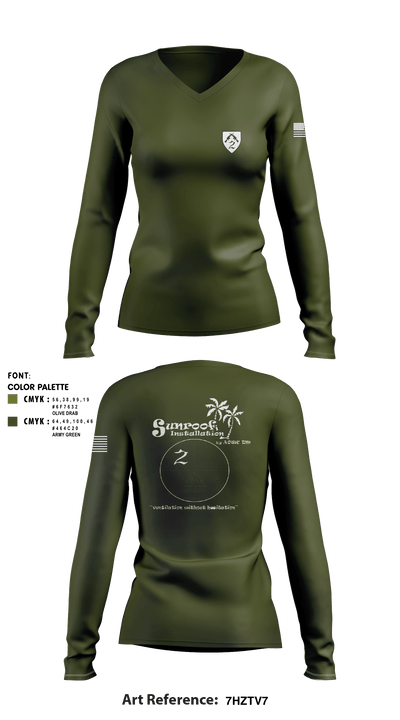 AOWC Unit 2 DM 1150009 Women's Long Sleeve V-neck Shirt - 3