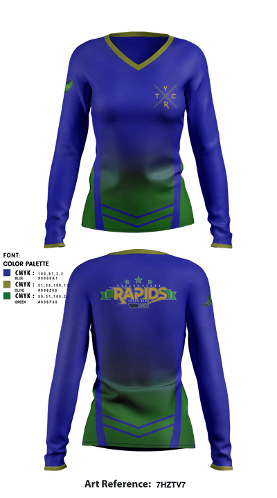 Yellowstone Rapids Track 62906431 Women's Long Sleeve V-neck Shirt - 2
