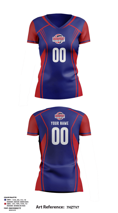 Barefoot Volleyball Club 10143317 Women's Short Sleeve V-neck Shirt - 1