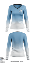 Huntingtown Girls Basketball 50634737 Women's Long Sleeve V-neck Shirt - 4