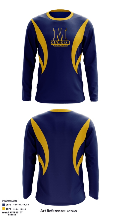 Mariner High School Wrestling 19118180 Long Sleeve Performance Shirt - 4