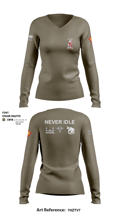 120th Engineers 83495982 Women's Long Sleeve V-neck Shirt - 6